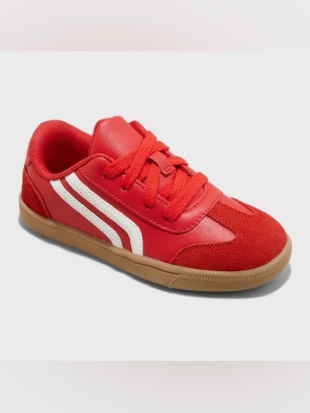 Cat & Jack Boys Boston Lace-Up Sneakers - Red/White - Size 5 - NWT